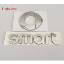 (bright silver2) Abs Smart Fortwo Forspeed Forfour Roadster Forstars Car Front Hood Bonnet Emblem Rear Truck Badge Sticker Car Styling