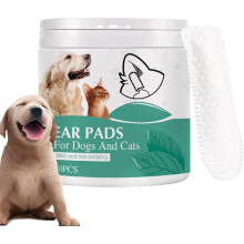50Pcs Dog Ear Wipes Finger Pads Dog Ear Wipes For Pet Ear Wipes For Dogs With Itchy Ears Dogs Ear Cleaner Wipes Finger Ear Cleaning Pads