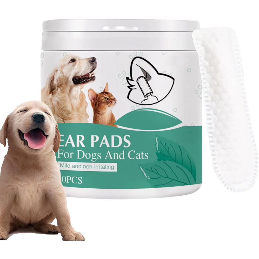 50Pcs Dog Ear Wipes Finger Pads Dog Ear Wipes For Pet Ear Wipes For Dogs With Itchy Ears Dogs Ear Cleaner Wipes Finger Ear Cleaning Pads