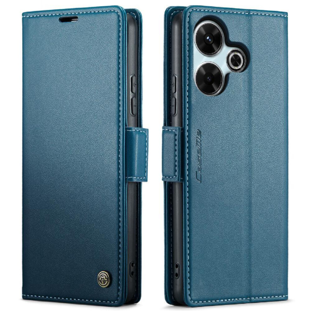 (Blue) Caseme Case For Xiaomi Redmi 13 4G Wallet Case Kickstand Card Slot Anti Fraud Shockproof Case Blue 764549475100