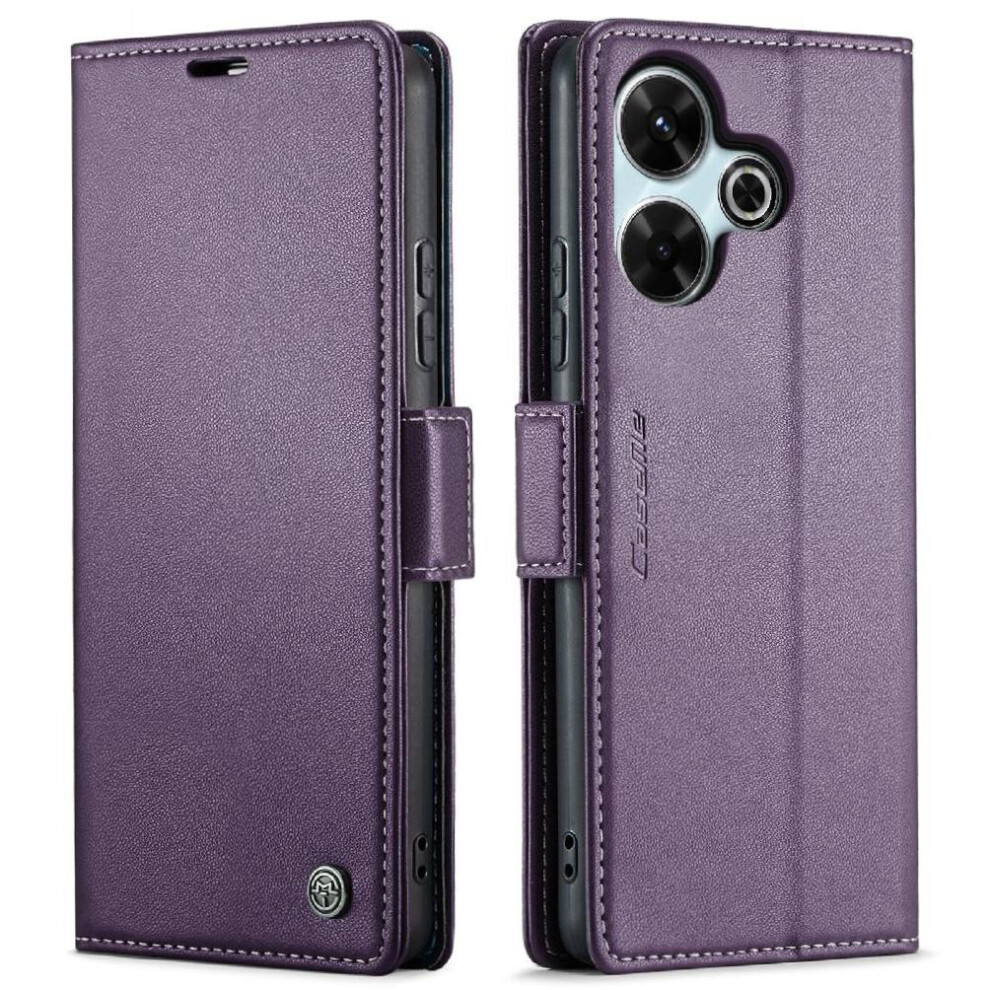 (Purple) Caseme Case For Xiaomi Redmi 13 4G Wallet Case Kickstand Card Slot Anti Fraud Shockproof Case Purple 764549475148