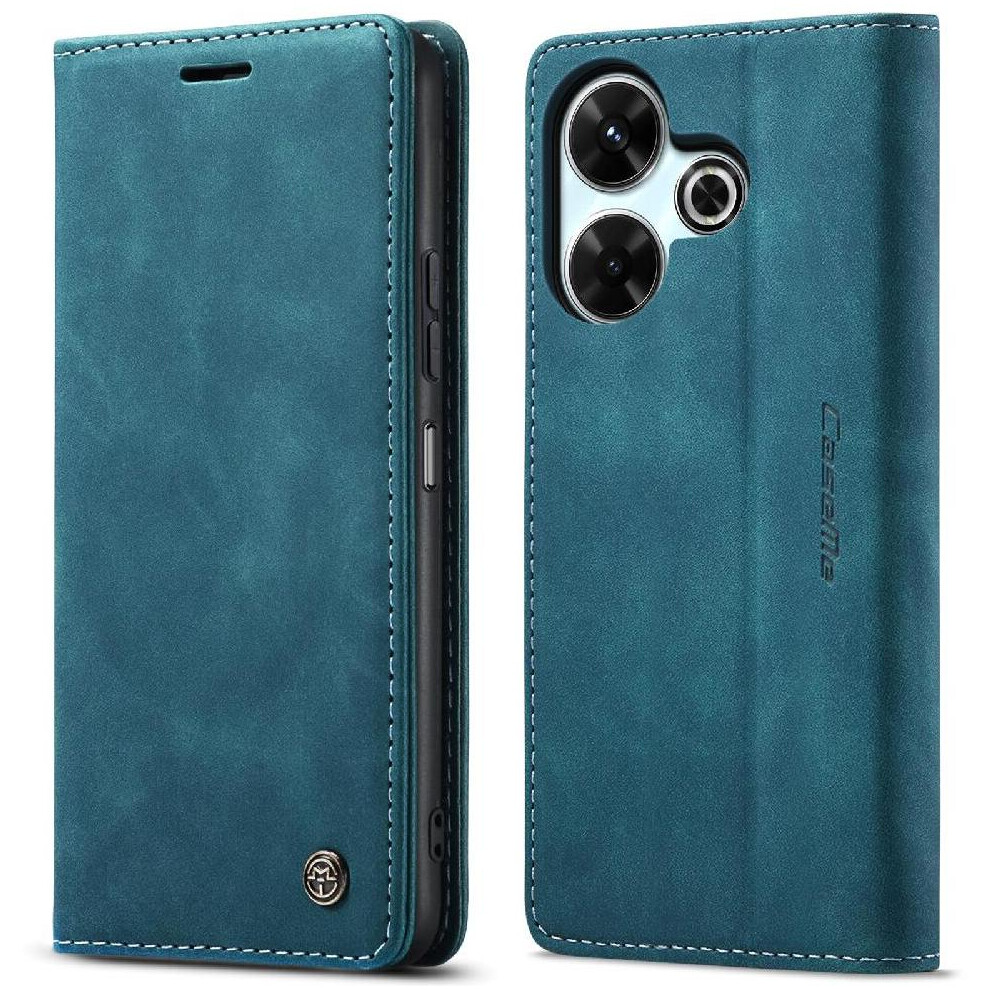 (Blue) Flip Case For Xiaomi Redmi 13 4G Case Card Slot Kickstand Vintage Pu Leather Wallet Flip Folio Book Magnetic Closure Shockproof Blue 764549475179