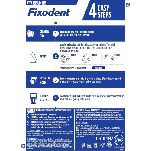 Fixodent Complete Denture Adhesive, Fresh Flavour 2 x 47 g Twin Pack 2