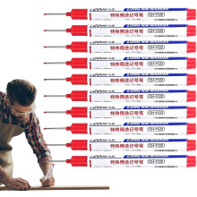 (Red) 10Pcs Deep Hole Marker Pencil - 20mm Fine Long Tip Marker, Long Reach Pen, Long Head Deep Hole Marker Pens, Long Head Metal Marking Pen