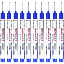 (Blue) 10Pcs Deep Hole Marker Pencil - 20mm Fine Long Tip Marker, Long Reach Pen, Long Head Deep Hole Marker Pens, Long Head Metal Marking Pen