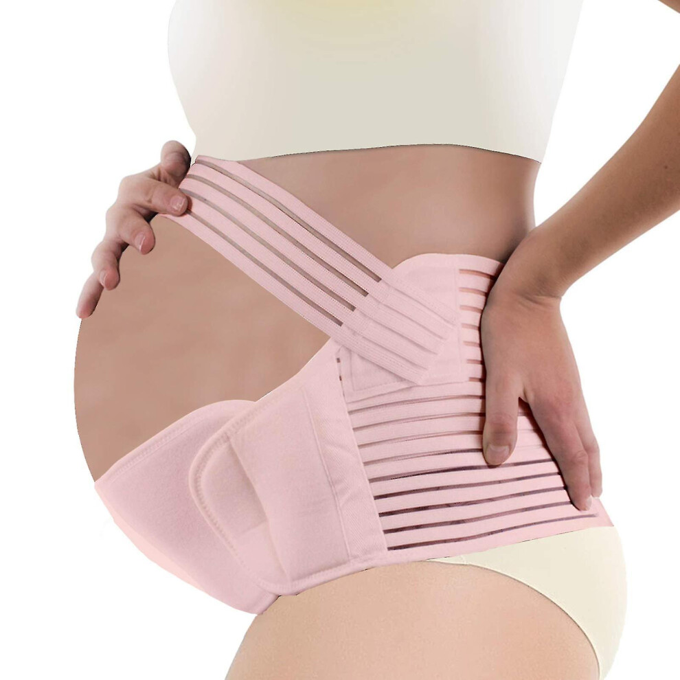 (Pink, XL) Pregnancy Support Belt 3 In 1 Maternity Belt Soft Stretchable Breathable Material For Pregnancy-image-OPC-PG72WSH-NEW