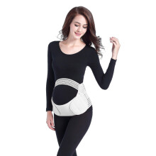 (White, M) Pregnancy Support Belt 3 In 1 Maternity Belt Soft Stretchable Breathable Material For Pregnancy
