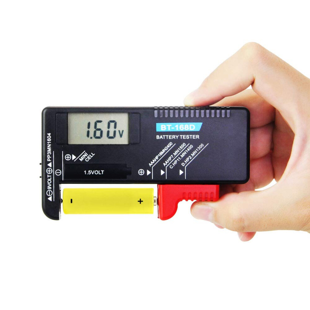 Digital Battery Tester, Universal Home Battery Tester For Aaa Aa Cd 9V 1.5V Button Cell Batteries (Model: Bt-168D) 9469042599957