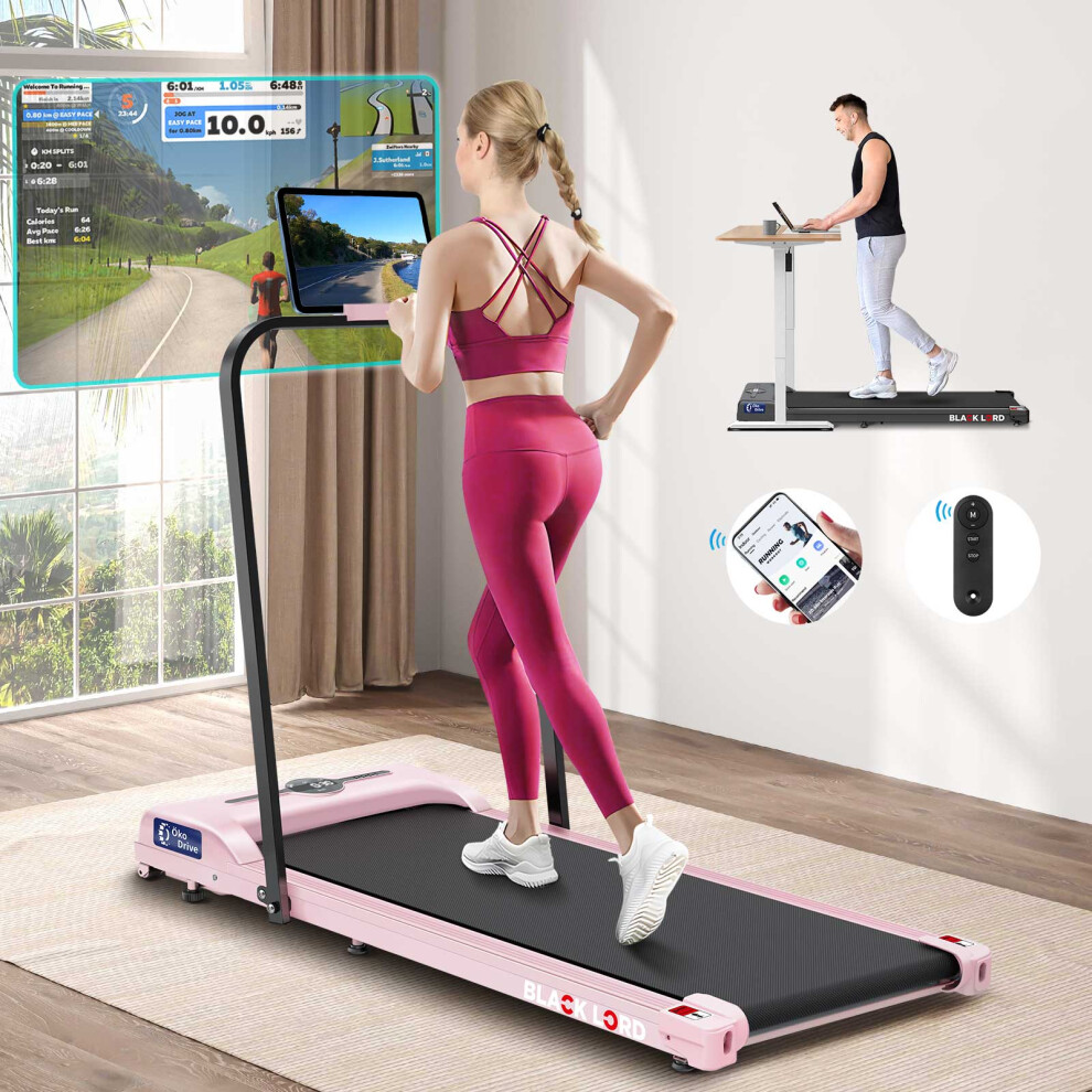 BLACK LORD Treadmill Walking Pad Gym Fitness Foldable handrail Pink