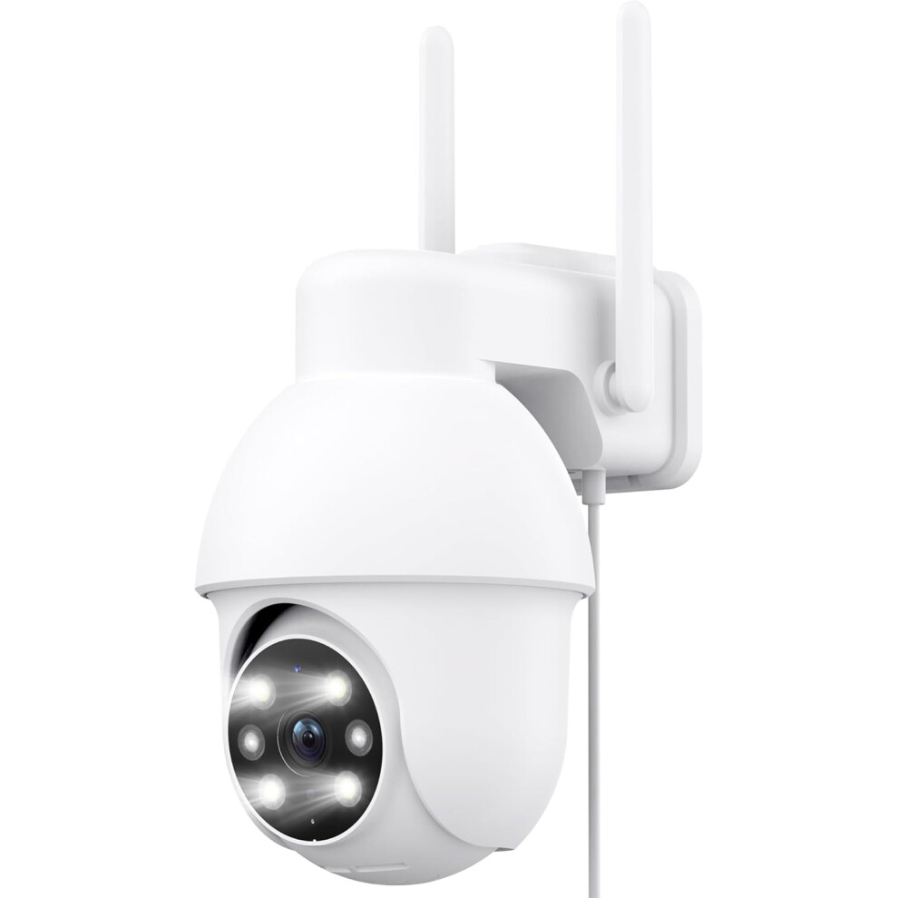 (2.4Ghz-1P) 2K Security Camera Outdoor, 360 CCTV Camera, Home Security WiFi Camera with Color Night Vision, Pan-Tilt View, App Notification, 2-Way Audio Y4