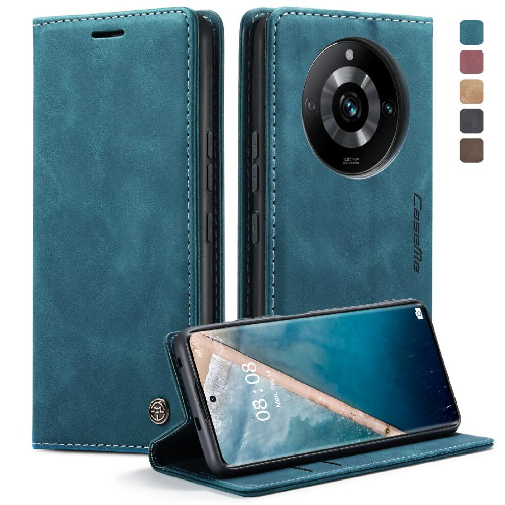 (Blue) Flip Case For Realme 11 Pro 5G Vintage Pu Leather Wallet Flip Folio Book Case Card Slot Kickstand Magnetic Closure Shockproof Blue 764549480722