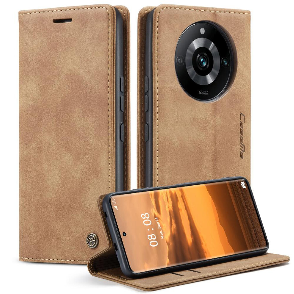(Yellow) Flip Case For Realme 11 Pro 5G Vintage Pu Leather Wallet Flip Folio Book Case Card Slot Kickstand Magnetic Closure Shockproof Yellow 764549480715