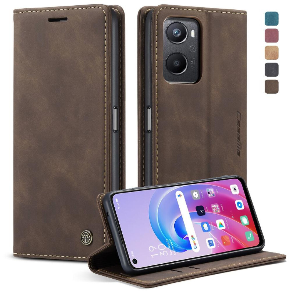 (Brown) Flip Case For Realme 9I 4G Magnetic Closure Shockproof Case Card Slot Kickstand Flip Folio Book Vintage Pu Leather Wallet Brown 764549481330
