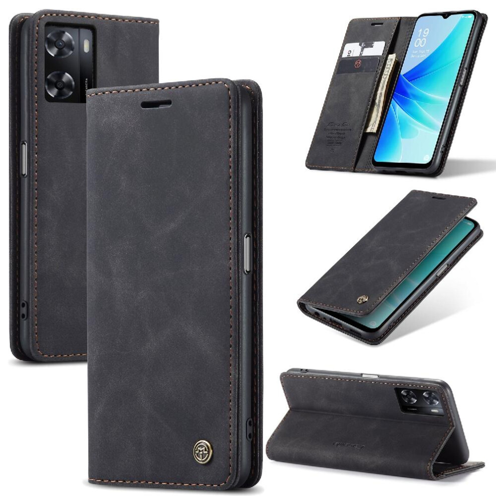 (Black) Flip Case For Oneplus Nord N20 Se 4G Magnetic Closure Shockproof Case Card Slot Kickstand Vintage Pu Leather Wallet Flip Folio Book Black 764549481491