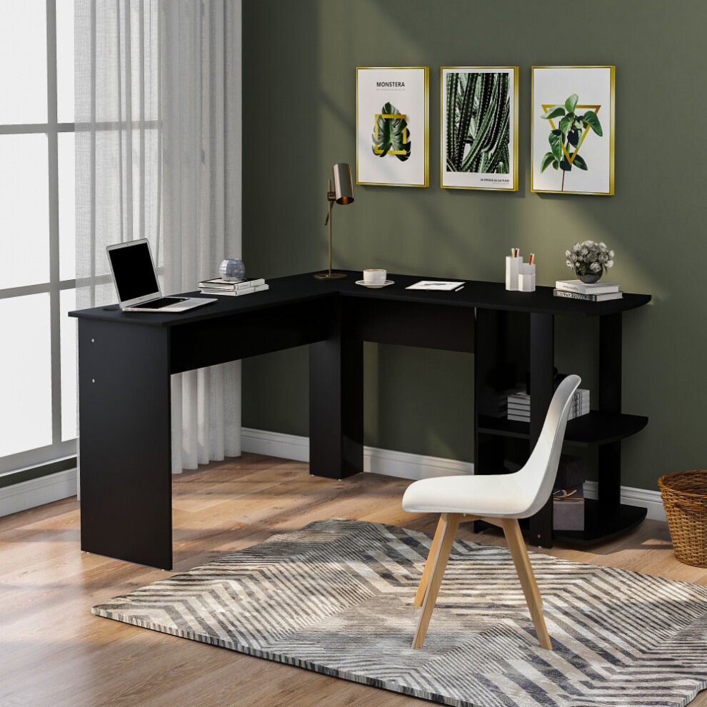 (Black) Corner Desk Office Desk for Home L-Shaped Desk-image-OPC-PG75587-NEW