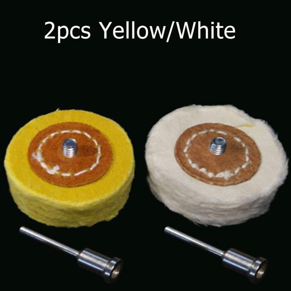 Power Tool-2pcs Polish Cloth Wheel 3mm Shank Brush Head Buffing Attachment For Rotary Tools