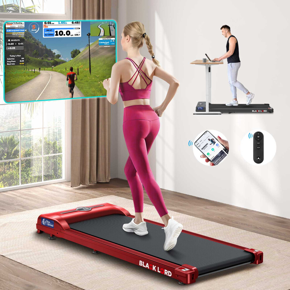 BLACK LORD Treadmill Walking Pad Gym Fitness Remote Control Red