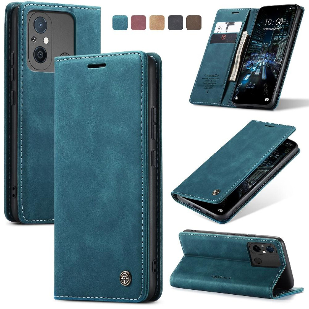 (Blue) Flip Case For Xiaomi Redmi 11A 4G Case Card Slot Kickstand Vintage Pu Leather Wallet Magnetic Closure Shockproof Flip Folio Book Blue 764549482122