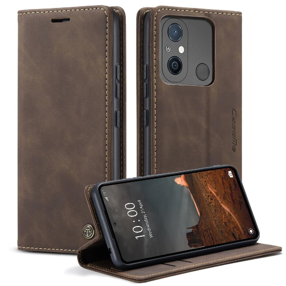 (Brown) Flip Case For Xiaomi Redmi 11A 4G Case Card Slot Kickstand Vintage Pu Leather Wallet Magnetic Closure Shockproof Flip Folio Book Brown 764549482139
