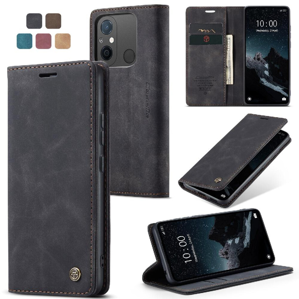 (Black) Flip Case For Xiaomi Redmi 11A 4G Case Card Slot Kickstand Vintage Pu Leather Wallet Magnetic Closure Shockproof Flip Folio Book Black 764549482146