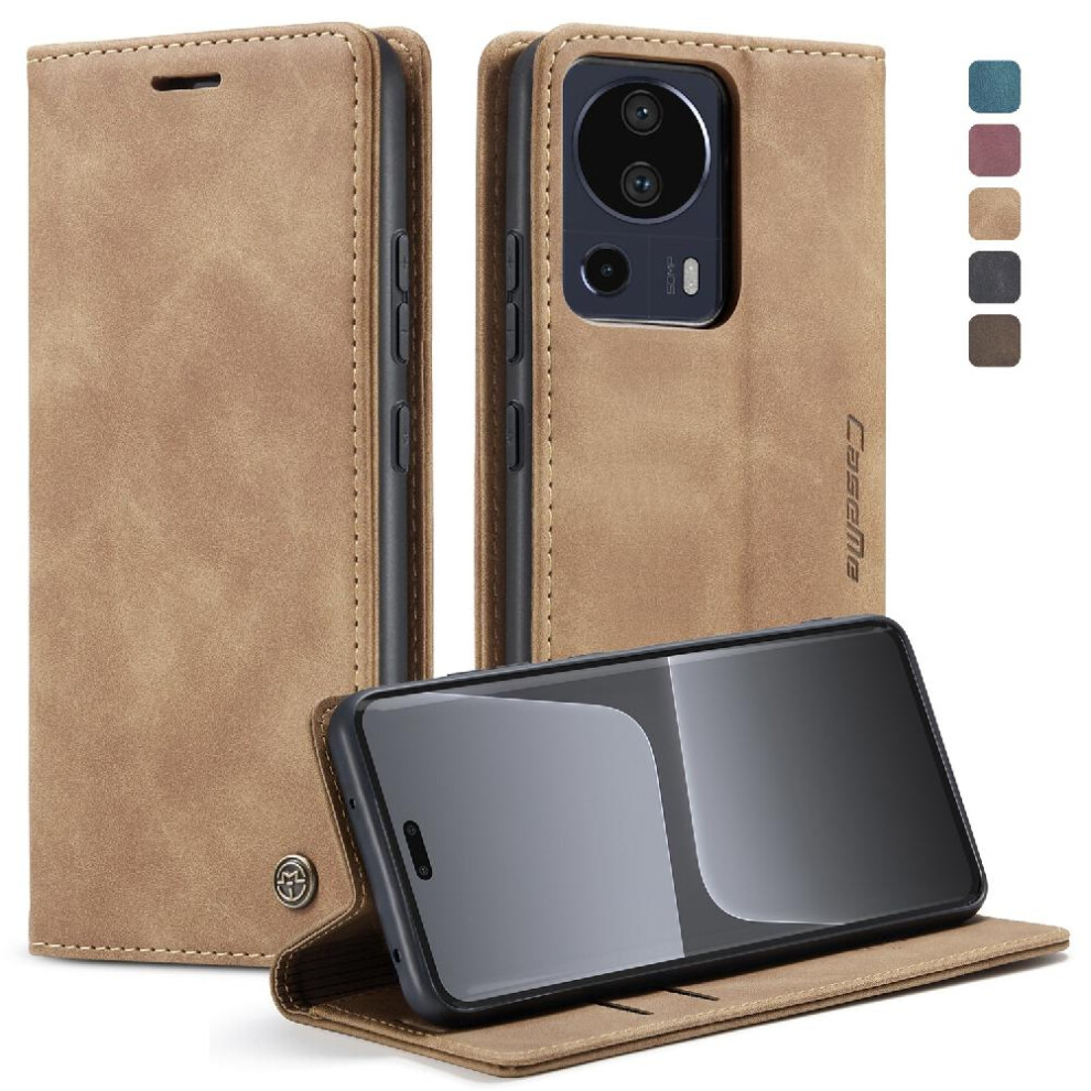 (Yellow) Flip Case For Xiaomi 13 Lite Flip Folio Book Magnetic Closure Shockproof Case Card Slot Kickstand Vintage Pu Leather Wallet Yellow 764549482313