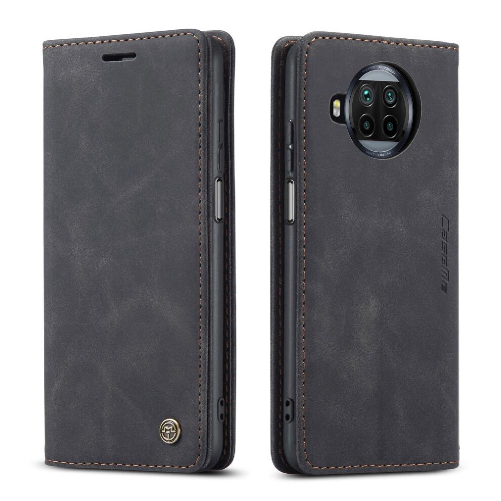 (Black) Flip Case For Xiaomi 10T Lite 5G Magnetic Closure Shockproof Vintage Pu Leather Wallet Case Card Slot Kickstand Flip Folio Book Black 764549482597