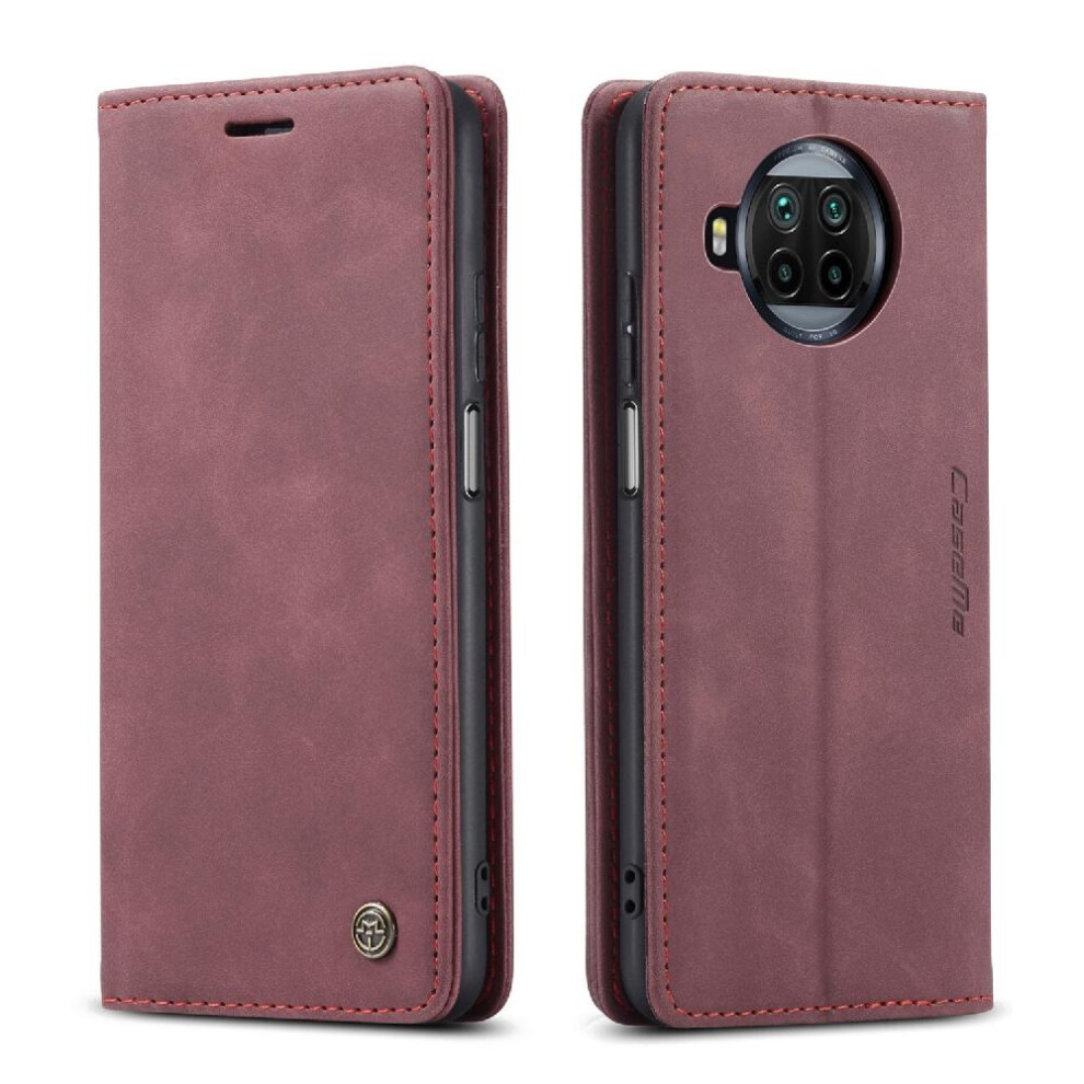 (Red) Flip Case For Xiaomi 10T Lite 5G Magnetic Closure Shockproof Vintage Pu Leather Wallet Case Card Slot Kickstand Flip Folio Book Red 764549482559