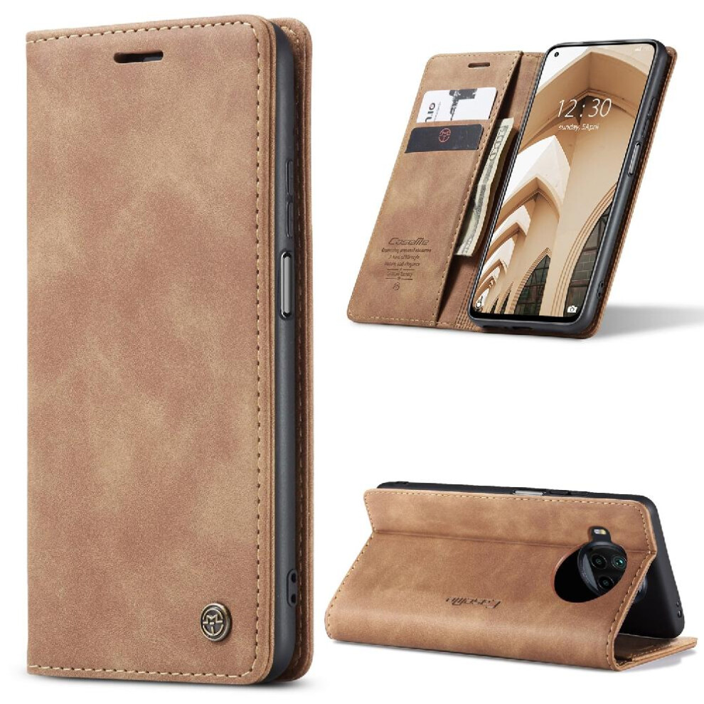 (Yellow) Flip Case For Xiaomi 10T Lite 5G Magnetic Closure Shockproof Vintage Pu Leather Wallet Case Card Slot Kickstand Flip Folio Book Yellow 764549482566