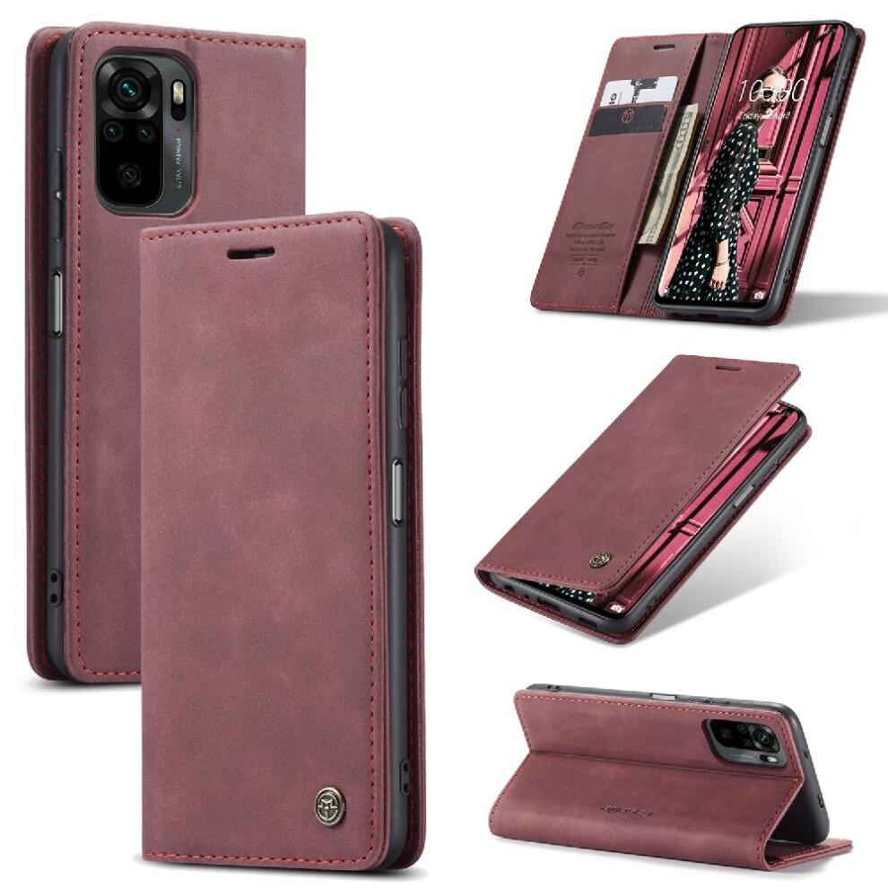 (Red) Flip Case For Xiaomi Mi Note10 4G/Note 10S Flip Folio Book Case Card Slot Kickstand Magnetic Closure Shockproof Vintage Pu Leather Wallet Red 764549483105