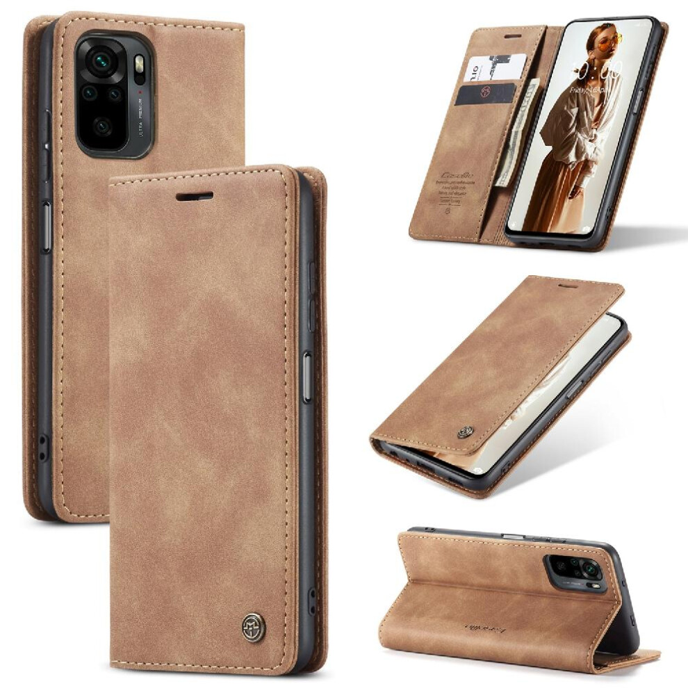 (Yellow) Flip Case For Xiaomi Redmi Note10 4G/Note 10S Flip Folio Book Case Card Slot Kickstand Magnetic Closure Shockproof Vintage Pu Leather Wallet Yellow 764549483112