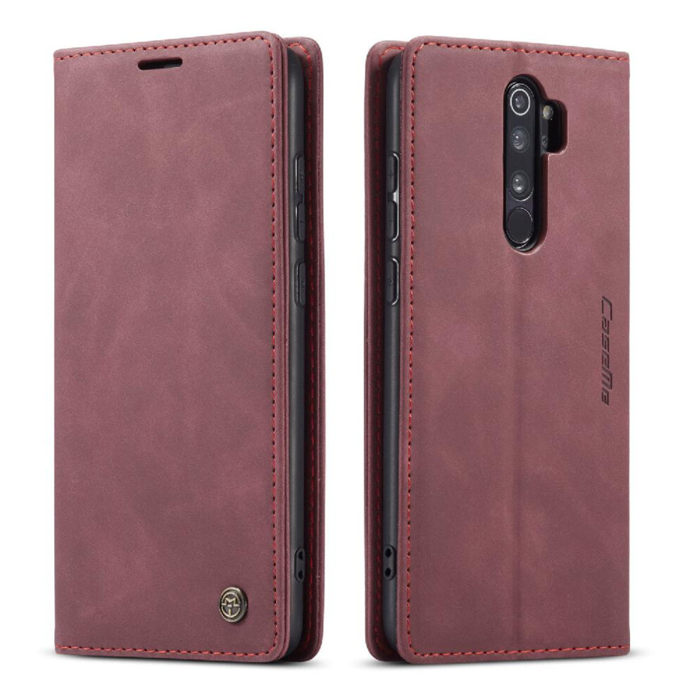 (Red) Flip Case For Xiaomi Mi Note 8 Pro Flip Folio Book Magnetic Closure Shockproof Case Card Slot Kickstand Vintage Pu Leather Wallet Red 764549483303