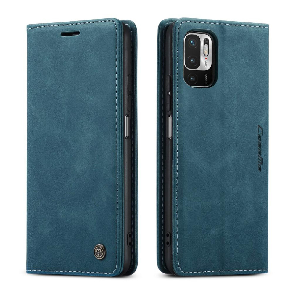 (Blue) Flip Case For Xiaomi Poco M3 Pro 5G Flip Folio Book Magnetic Closure Shockproof Case Card Slot Kickstand Vintage Pu Leather Wallet Blue 764549483488