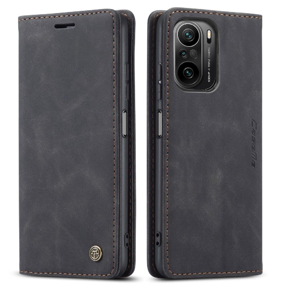 (Black) Flip Case For Xiaomi Poco F3 Flip Folio Book Case Card Slot Kickstand Magnetic Closure Shockproof Vintage Pu Leather Wallet Black 764549483556