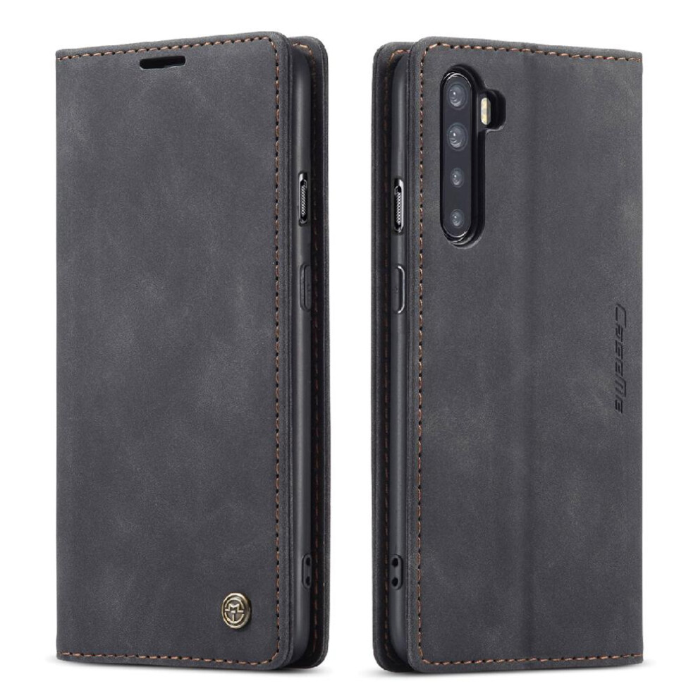 (Black) Flip Case For Oneplus Nord Vintage Pu Leather Wallet Magnetic Closure Shockproof Flip Folio Book Case Card Slot Kickstand Black 764549483600
