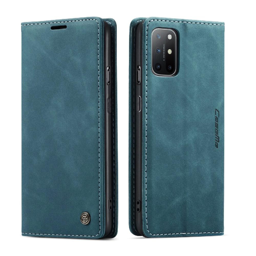 (Blue) Flip Case For Oneplus 8T Magnetic Closure Shockproof Flip Folio Book Vintage Pu Leather Wallet Case Card Slot Kickstand Blue 764549483686