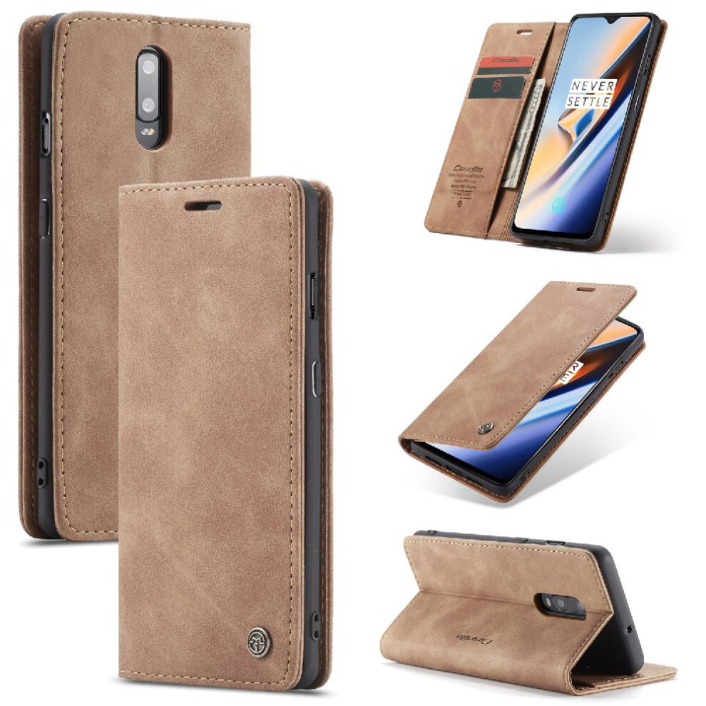 (Yellow) Flip Case For Oneplus 7 Flip Folio Book Vintage Pu Leather Wallet Magnetic Closure Shockproof Case Card Slot Kickstand Yellow 764549483778