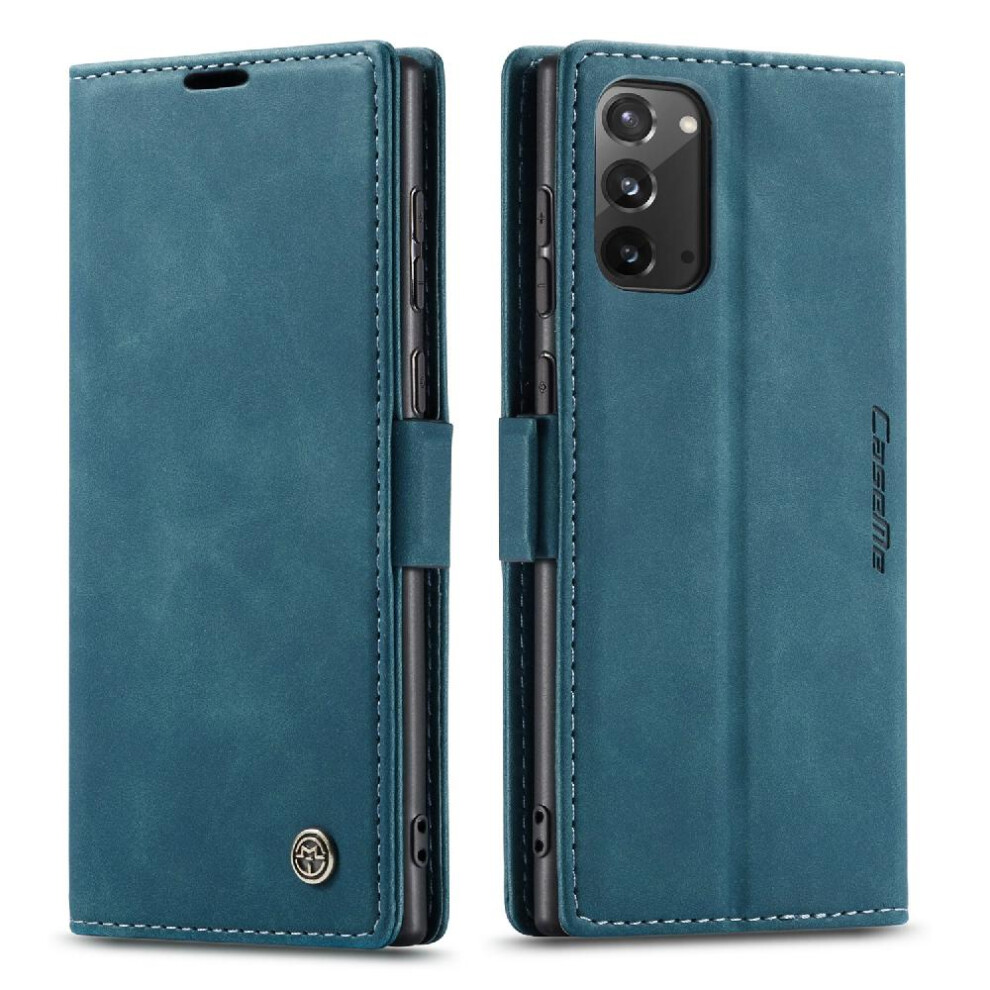 (Blue) Flip Case For Samsung Galaxy Note20 Magnetic Closure Shockproof Case Card Slot Kickstand Flip Folio Book Vintage Pu Leather Wallet Blue 764549484331