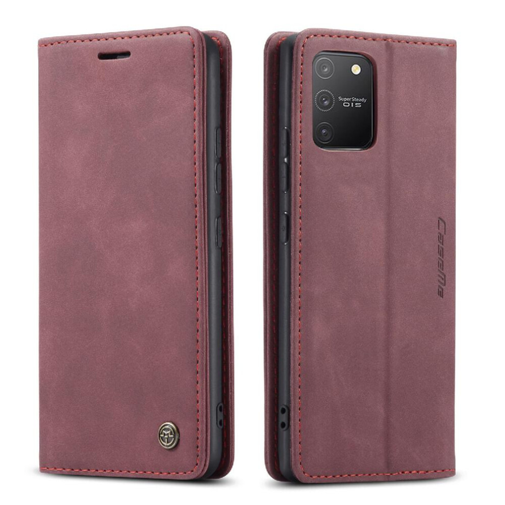 (Red) Flip Case For Samsung Galaxy S10 Lite Vintage Pu Leather Wallet Flip Folio Book Case Card Slot Kickstand Magnetic Closure Shockproof Red 764549484669