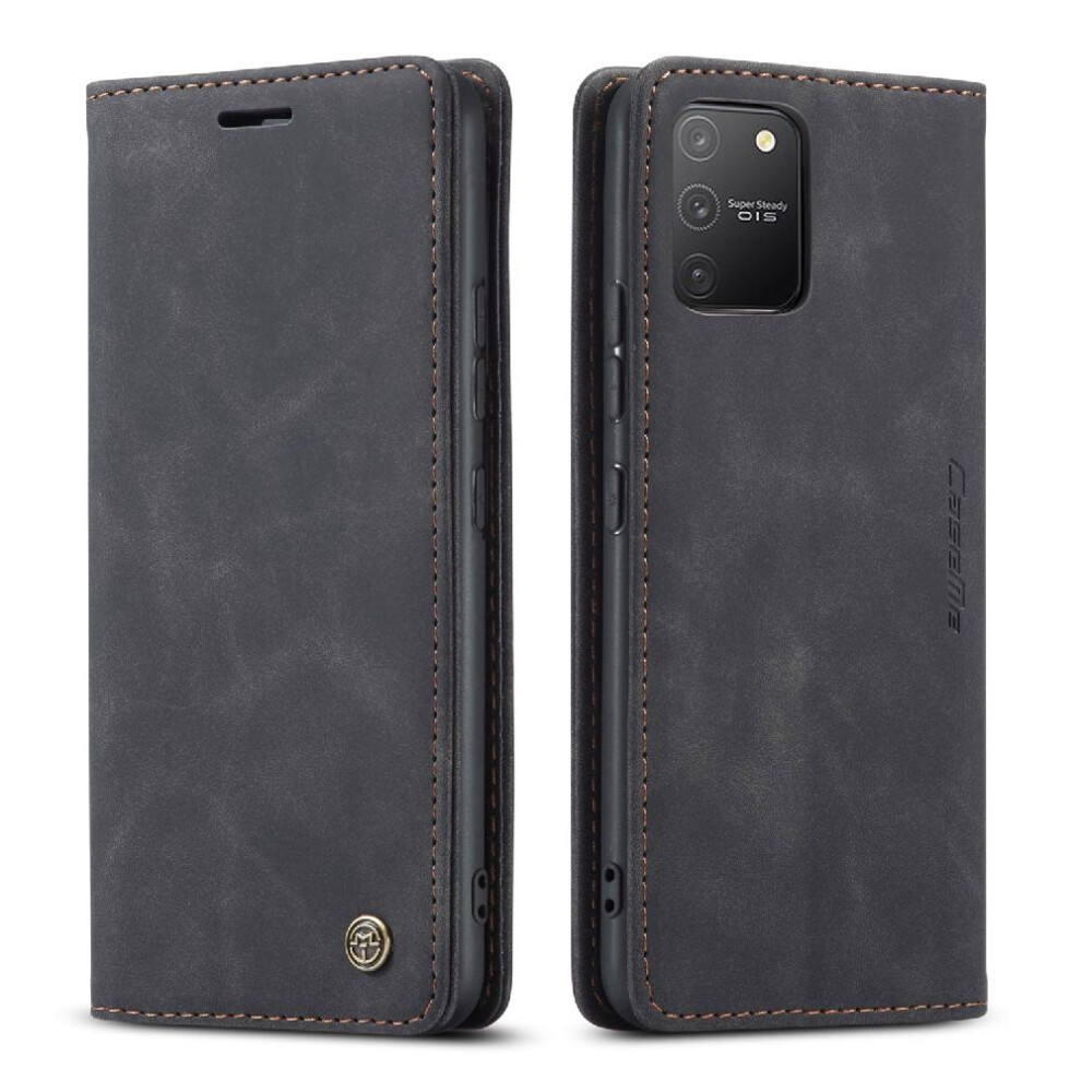 (Black) Flip Case For Samsung Galaxy Note 10 Lite Case Card Slot Kickstand Vintage Pu Leather Wallet Flip Folio Book Magnetic Closure Shockproof Black 764549484751