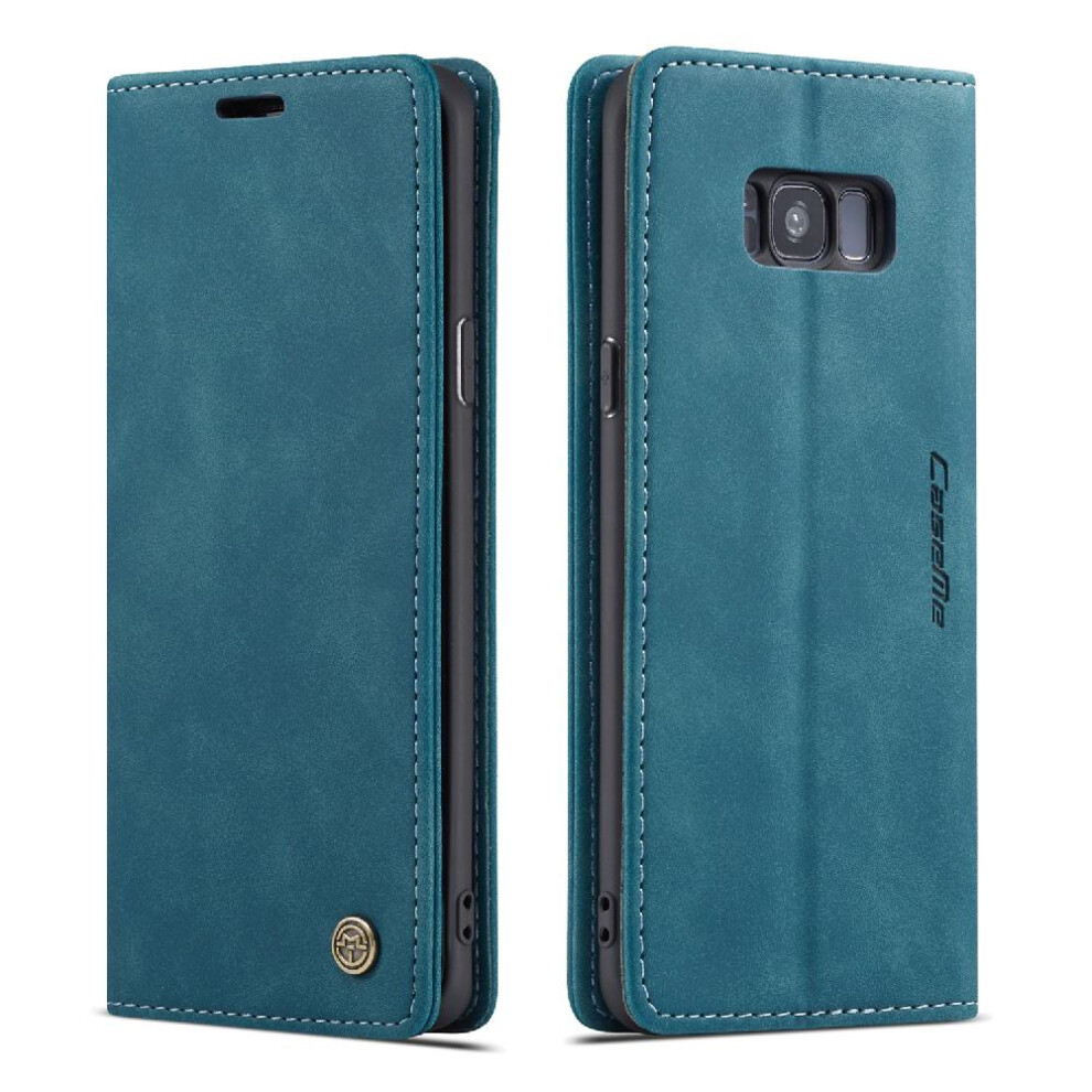 (Blue) Flip Case For Samsung Galaxy S8 Plus Case Card Slot Kickstand Flip Folio Book Vintage Pu Leather Wallet Magnetic Closure Shockproof Blue 764549484980