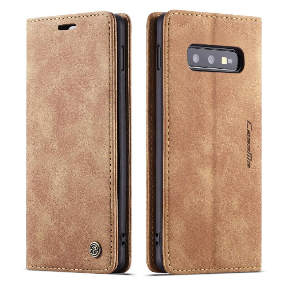(Yellow) Flip Case For Samsung Galaxy S10e Vintage Pu Leather Wallet Magnetic Closure Shockproof Case Card Slot Kickstand Flip Folio Book Yellow 764549485277