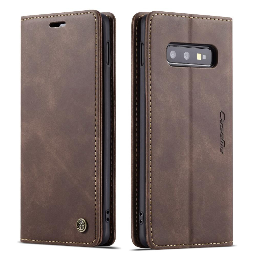 (Brown) Flip Case For Samsung Galaxy S10e Vintage Pu Leather Wallet Magnetic Closure Shockproof Case Card Slot Kickstand Flip Folio Book Brown 764549485291