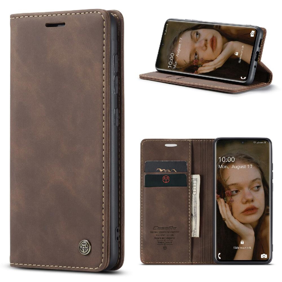(Brown) Flip Case For Samsung Galaxy S20 Case Card Slot Kickstand Flip Folio Book Magnetic Closure Shockproof Vintage Pu Leather Wallet Brown 764549485444