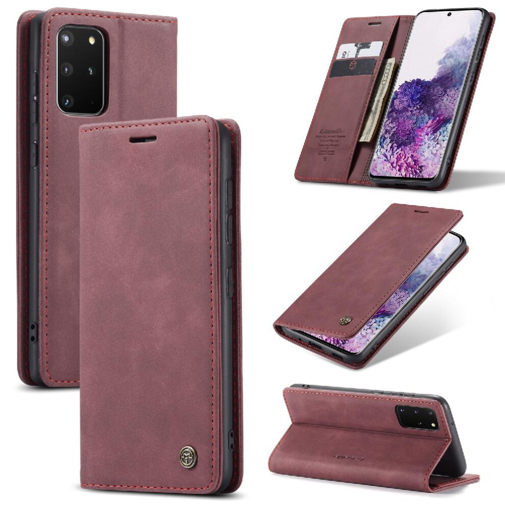 (Red) Flip Case For Samsung Galaxy S20 Plus Flip Folio Book Vintage Pu Leather Wallet Case Card Slot Kickstand Magnetic Closure Shockproof Red 764549485468