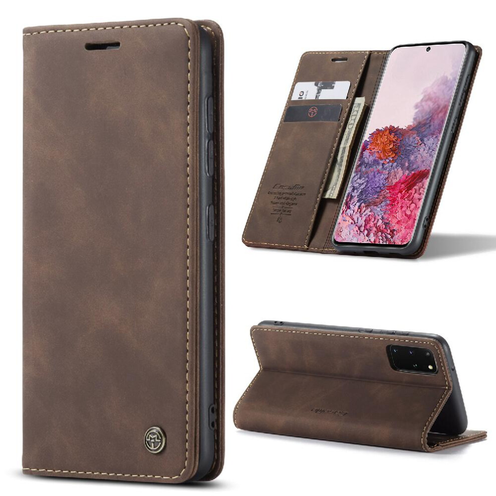 (Brown) Flip Case For Samsung Galaxy S20 Plus Flip Folio Book Vintage Pu Leather Wallet Case Card Slot Kickstand Magnetic Closure Shockproof Brown 764549485499