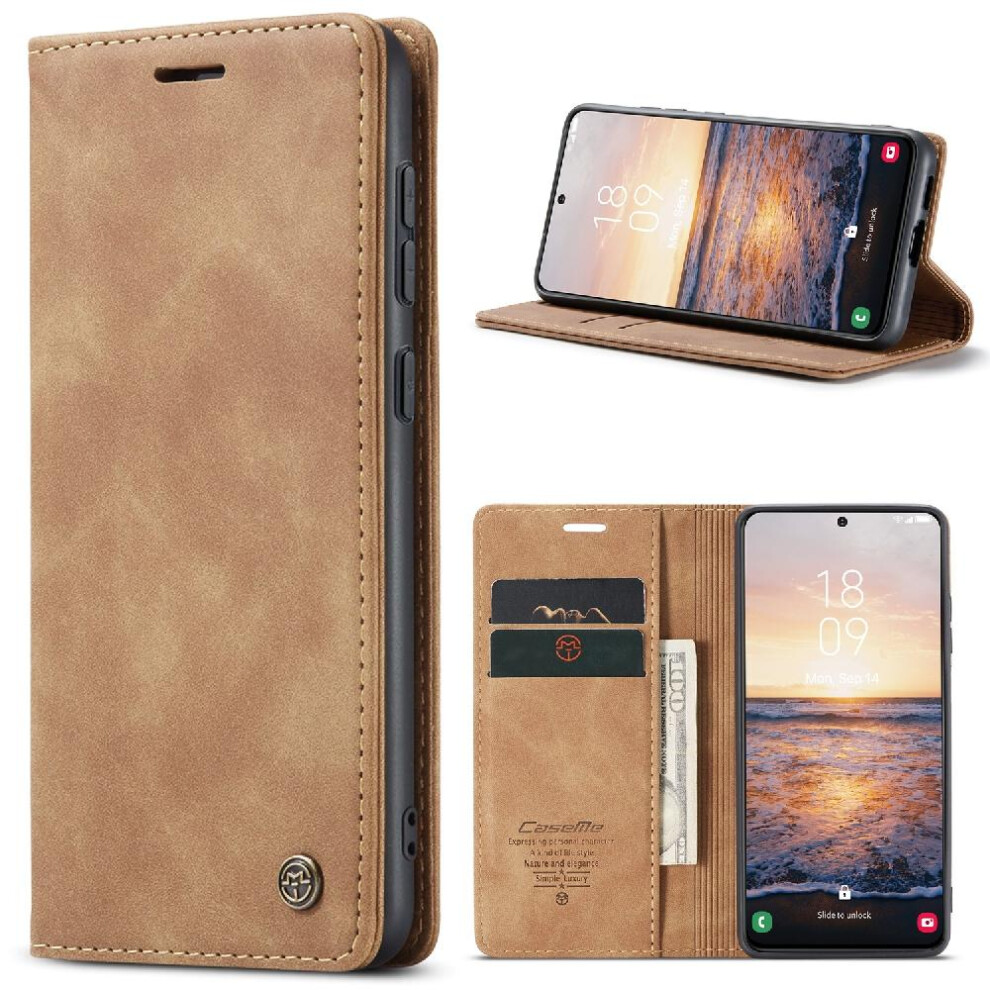 (Yellow) Flip Case For Samsung Galaxy S23 Vintage Pu Leather Wallet Case Card Slot Kickstand Magnetic Closure Shockproof Flip Folio Book Yellow 764549486021