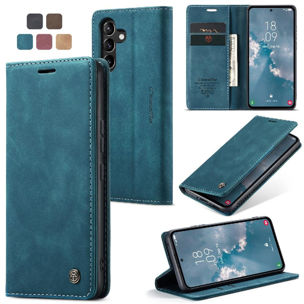 (Blue) Flip Case For Samsung Galaxy A54 5G Magnetic Closure Shockproof Case Card Slot Kickstand Flip Folio Book Vintage Pu Leather Wallet Blue 764549486182
