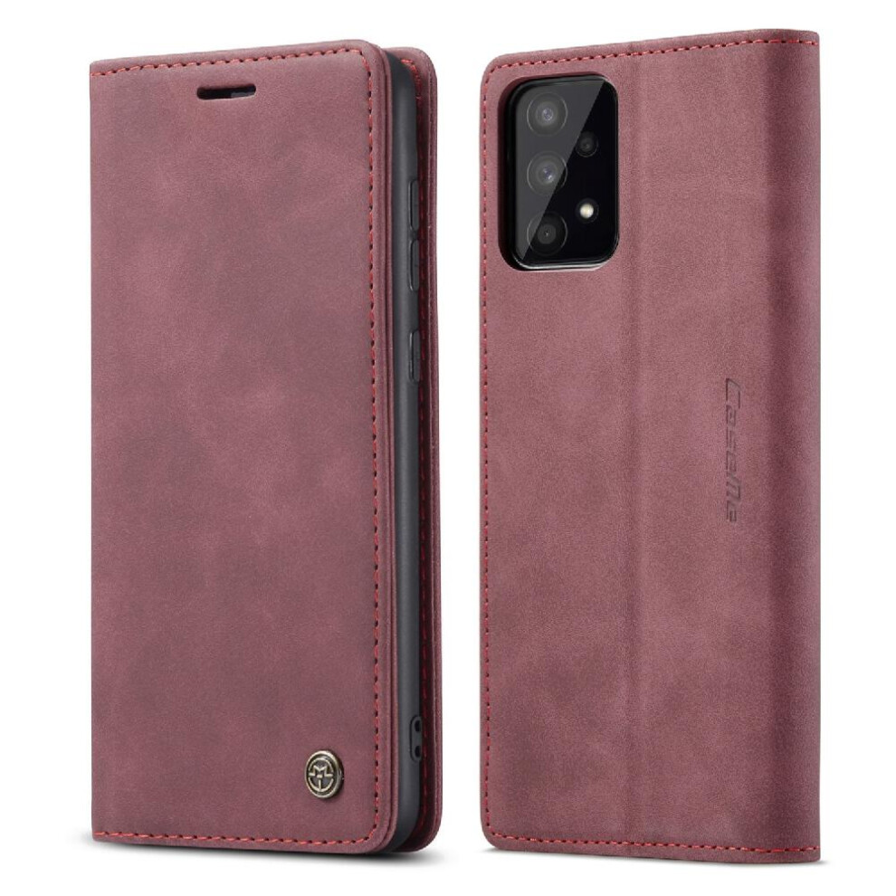 (Red) Flip Case For Samsung Galaxy A53 5G Magnetic Closure Shockproof Case Card Slot Kickstand Flip Folio Book Vintage Pu Leather Wallet Red 764549486212