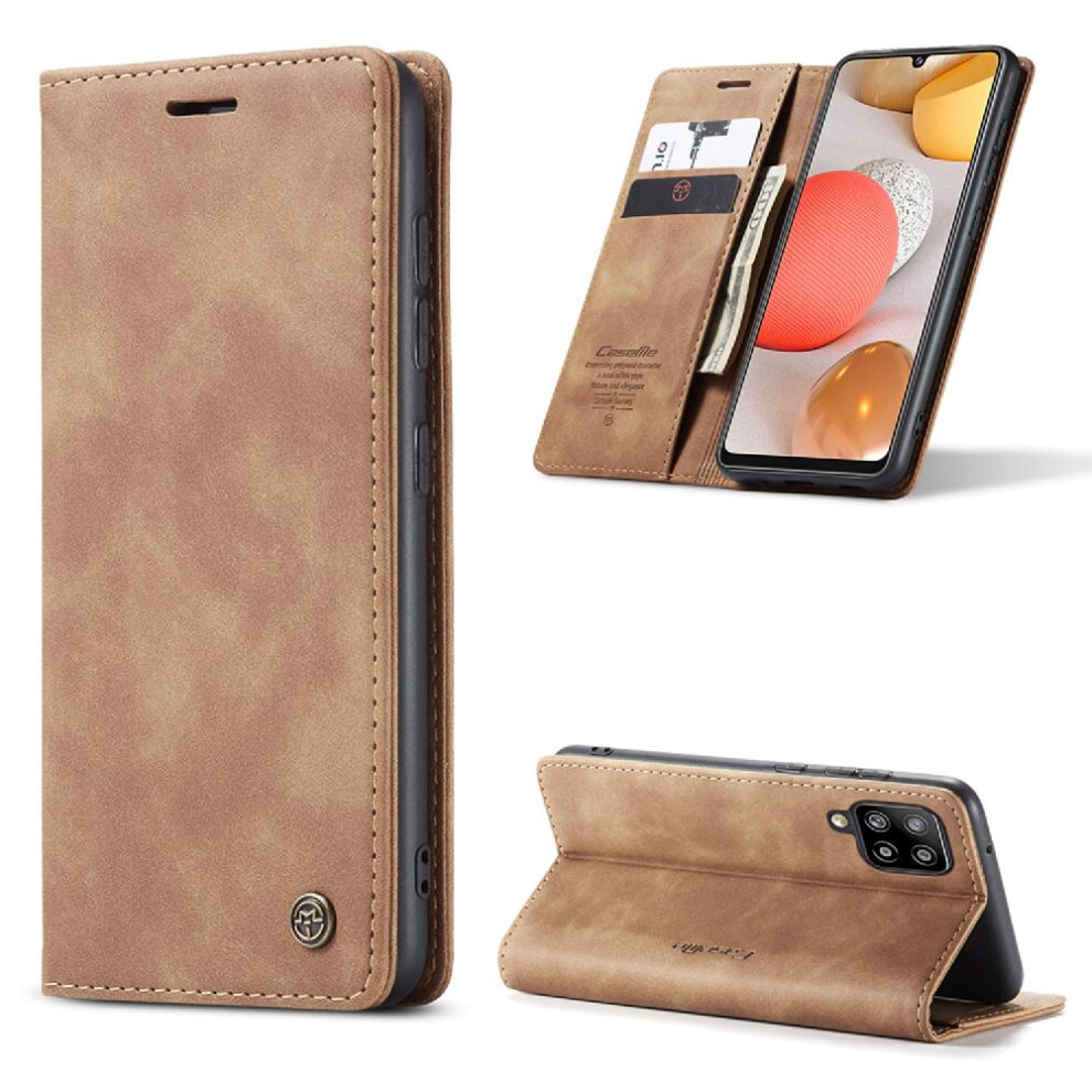 (Yellow) Flip Case For Samsung Galaxy A42 5G Case Card Slot Kickstand Flip Folio Book Magnetic Closure Shockproof Vintage Pu Leather Wallet Yellow 764549486427