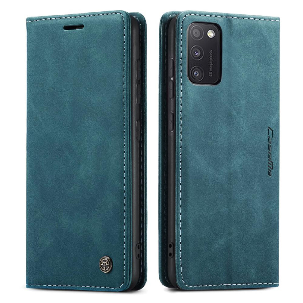 (Blue) Flip Case For Samsung Galaxy A41 Case Card Slot Kickstand Magnetic Closure Shockproof Vintage Pu Leather Wallet Flip Folio Book Blue 764549486489